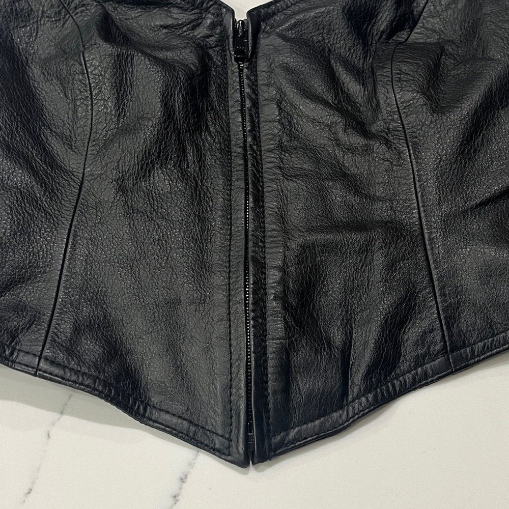 Wilson Leather Black Leather Halter Top - Picture 3 of 6